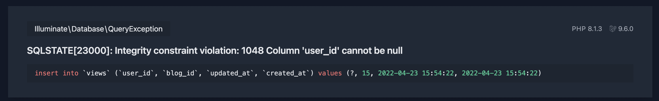 Error: column user_id cannot be null