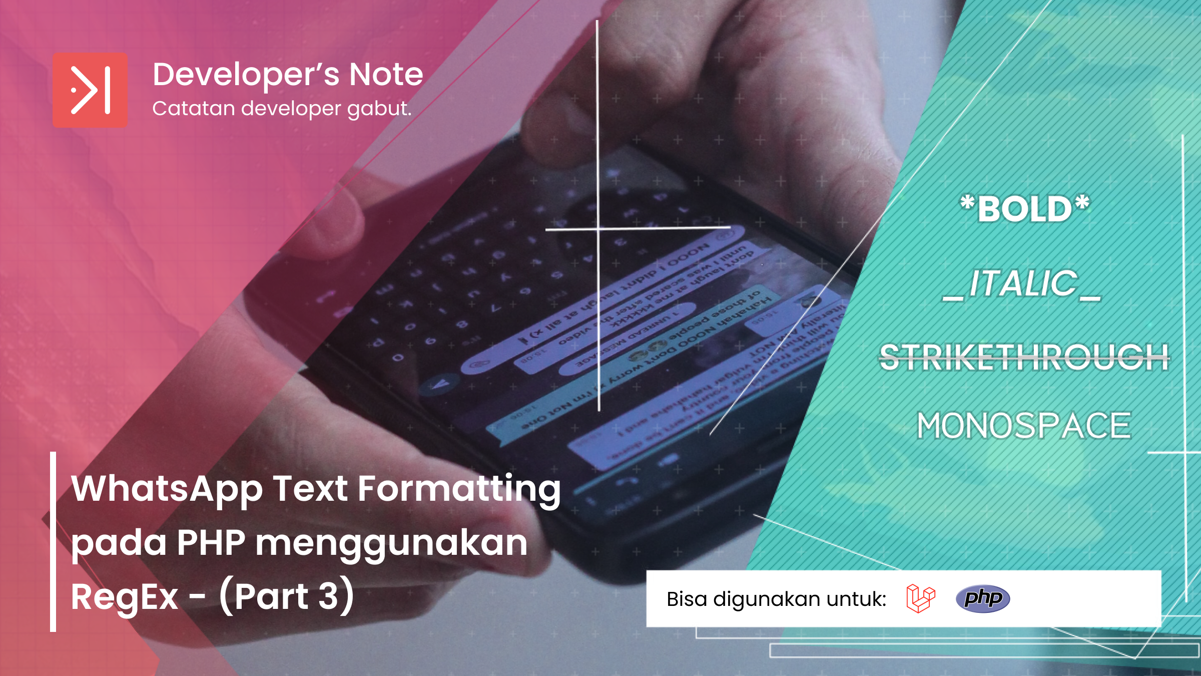 Inline Code Text Whats App Example Code WhatsApp Text Formatting Pada PHP Part 3