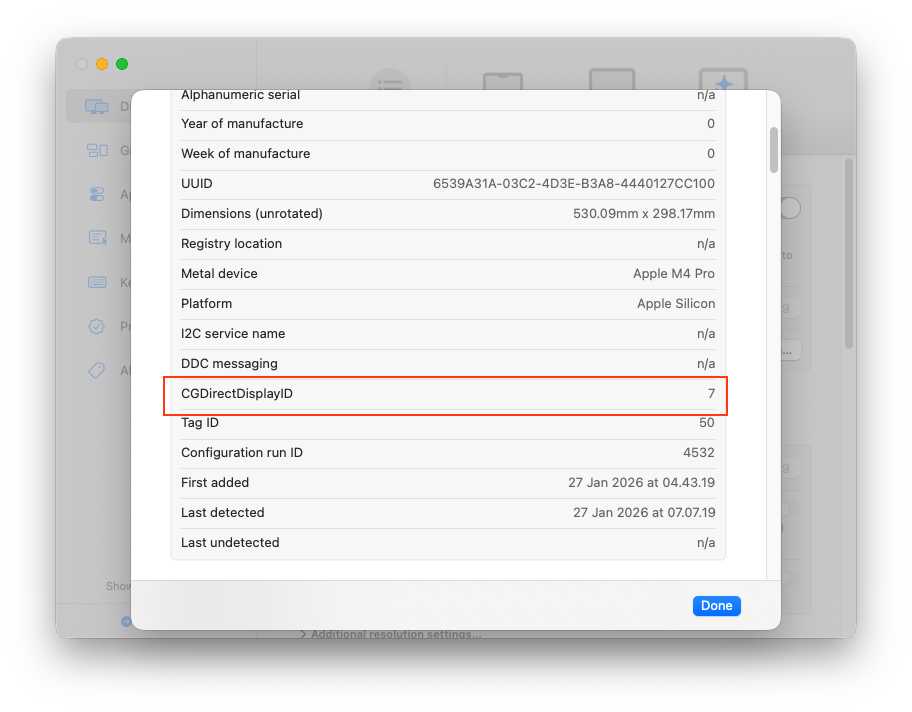 CG Direct Display ID