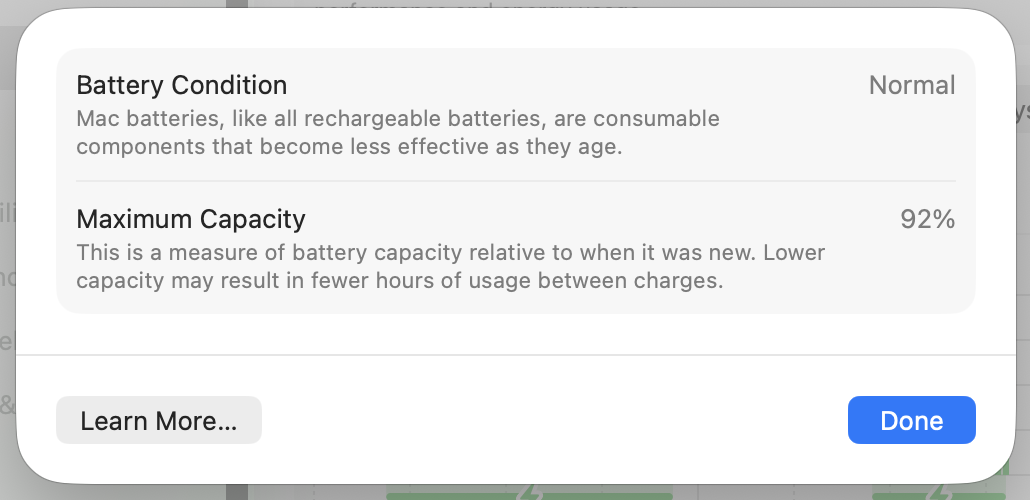 My MBP M4 Pro&rsquo;s battery health condition